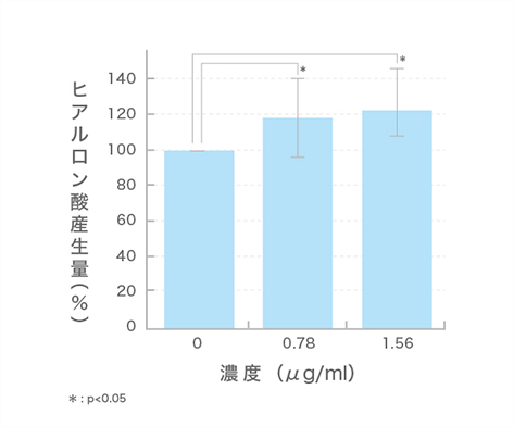 玉蝴蝶のヒアルロン酸産生促進作用